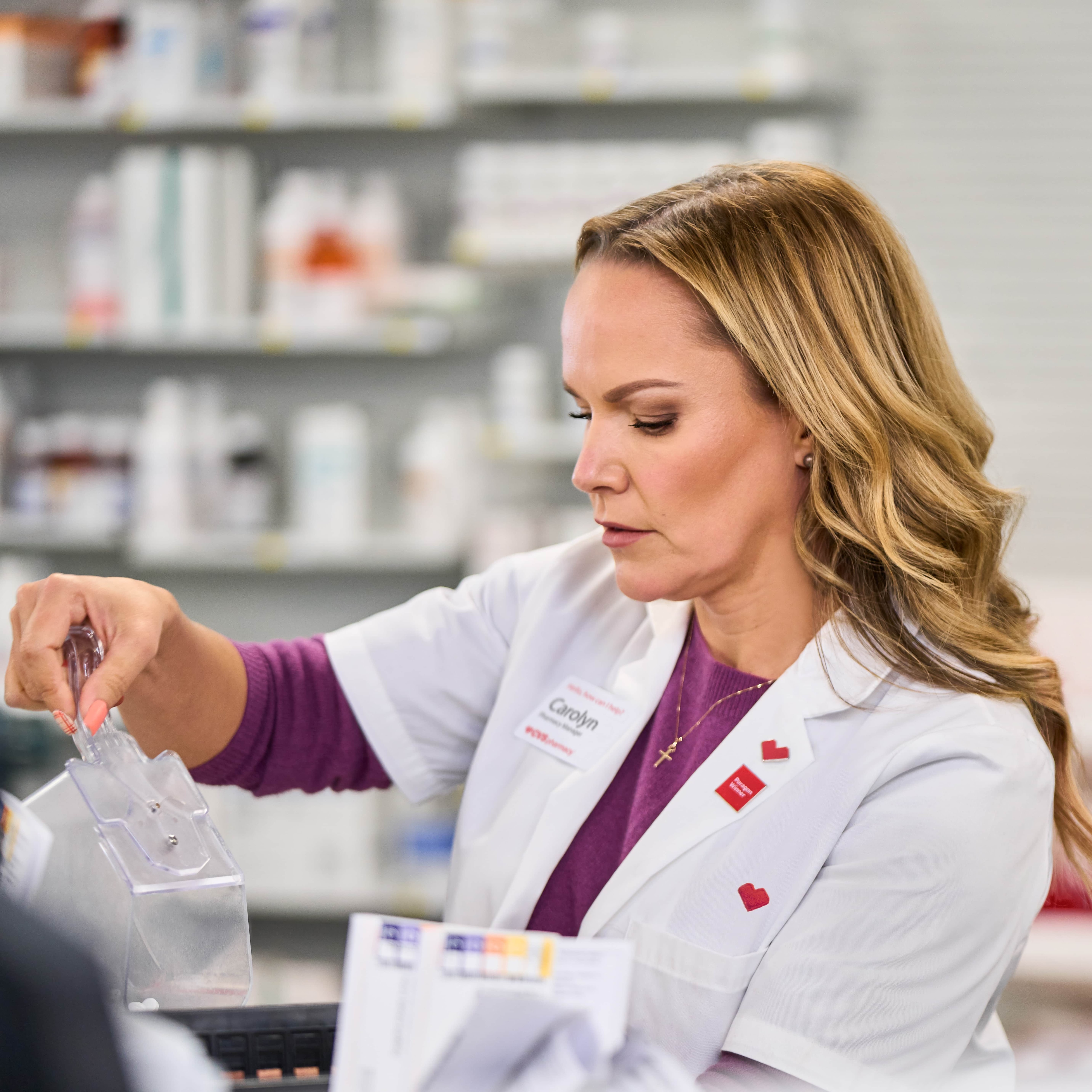 A pharmacist filling a perscription
